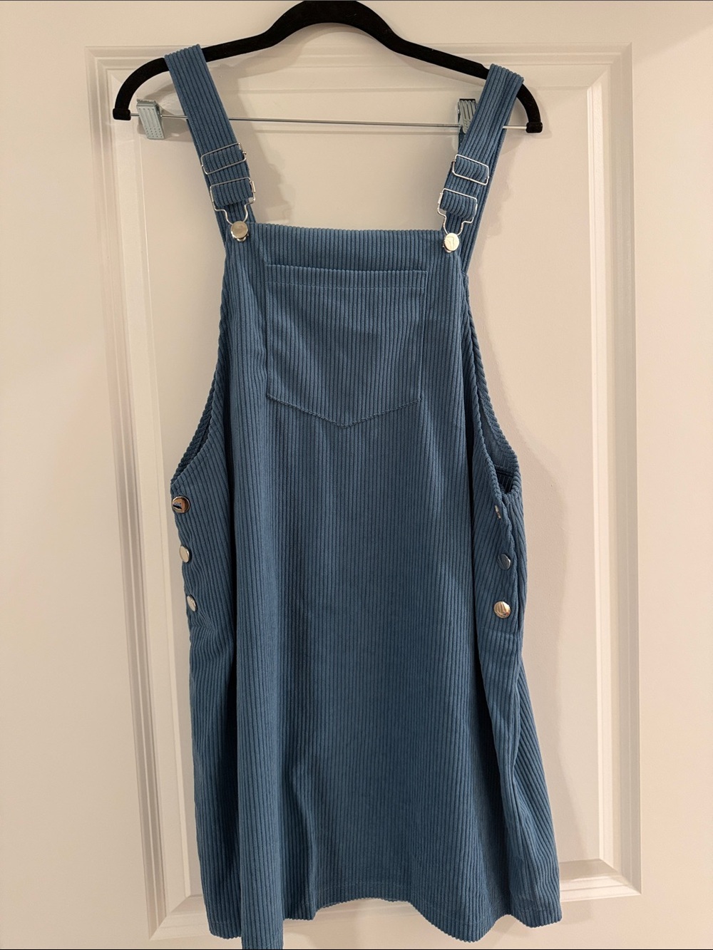 Amazon Blue Corduroy Mini Pinafore Dress
